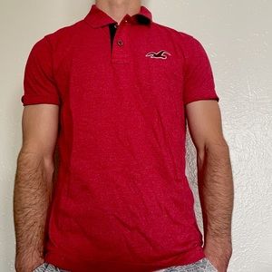 Men’s Small Red Collared Hollister Shirt
